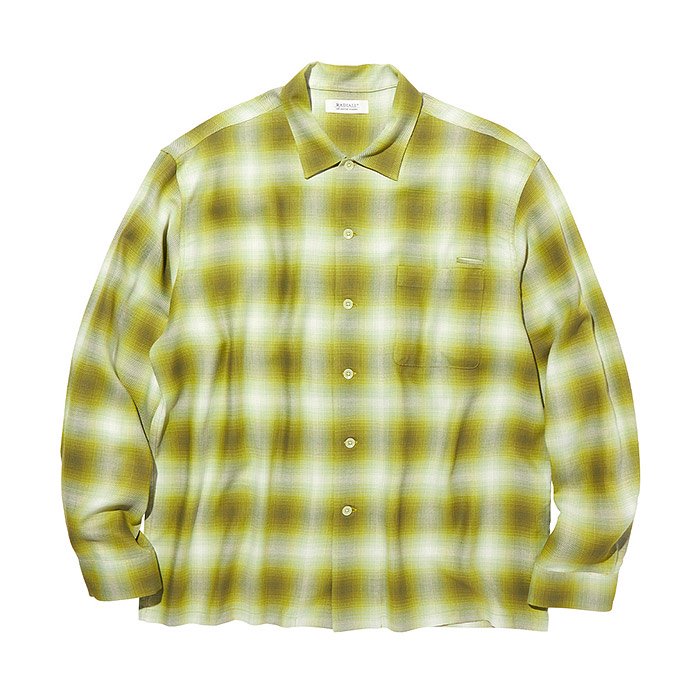 RADIALL/FAME-OPEN COLLARED SHIRT L/S/グリーン - THUMBING ONLOINE