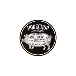 PORKCHOP/PORKCHOP CIRCLE STICKER/BLACKWHITE