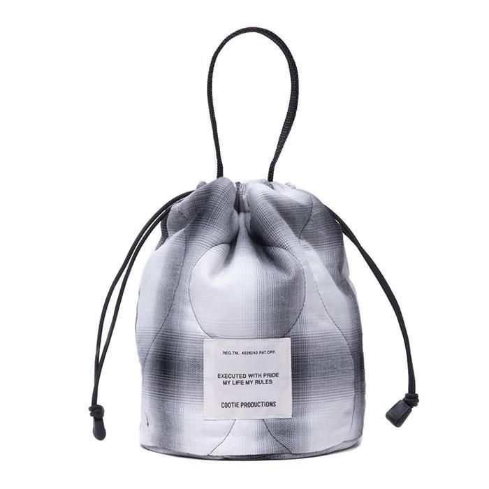 バッグ COOTIE/OMBRECHECKQUILTING DRAWSTRINGBAG COOTIE/OMBRE CHECK QUILTING DRAWSTRING BAG - THUMBING ONLOINE