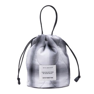 COOTIE/OMBRE CHECK QUILTING DRAWSTRING BAG