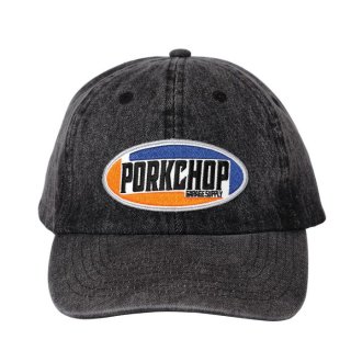 PORKCHOP/2nd Oval DENIM BASEBALL CAP/ブラック