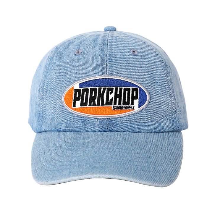 PORKCHOP/2nd Oval DENIM BASEBALL CAP/ライトブルー - THUMBING