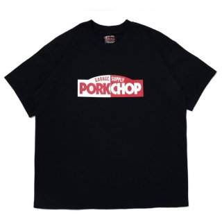 PORKCHOP/BLOCK LOGO TEE/ブラック