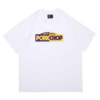 PORKCHOP/BLOCK LOGO TEE/ホワイト