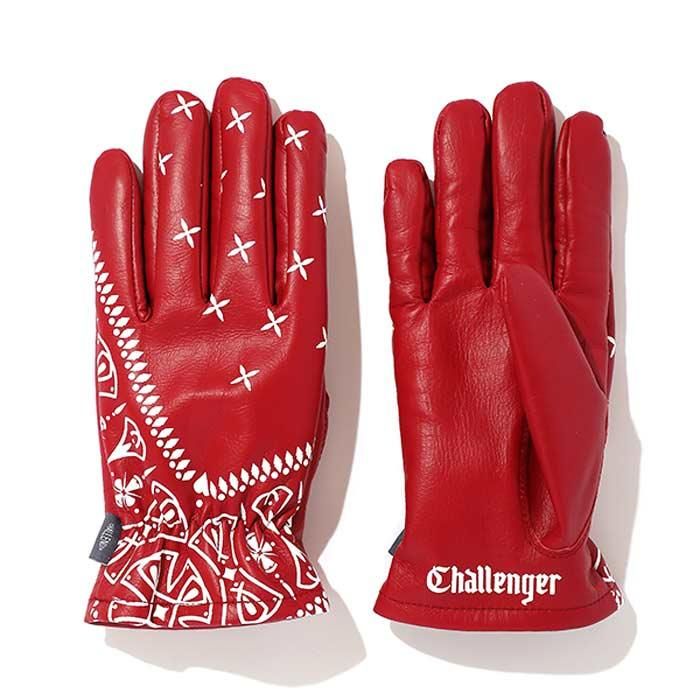 CHALLENGER/BANDANA LEATHER GLOVE/レッド - THUMBING ONLOINE STORE