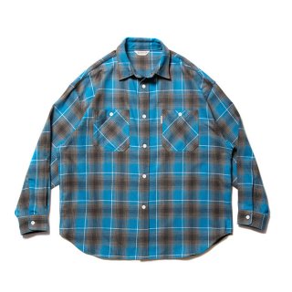 COOTIE/OMBRE NEL CHECK WORK SHIRT/ブルー