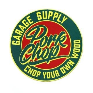 PORKCHOP/CIRCLE SCRIPT STICKER/GREEN