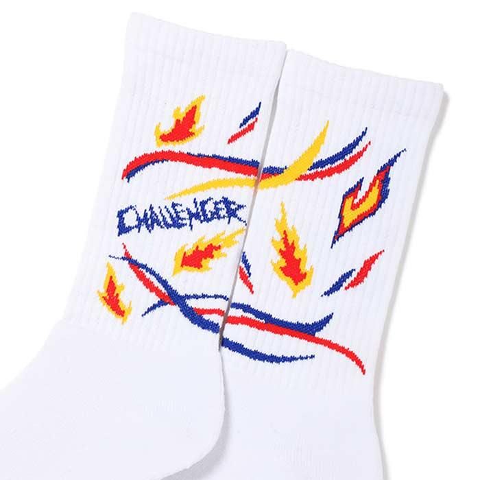 CHALLENGER/FIRE LEAF SOCKS/BLACK - THUMBING ONLOINE STORE - COOTIE