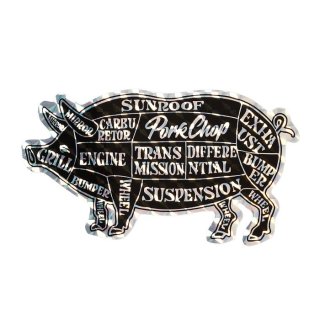 PORKCHOP/HOLOGRAM PORK STICKER/BLACK