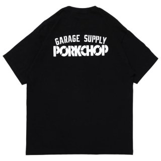 PORKCHOP/BLOCK STENCIL TEE/BLACK