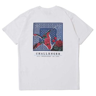 CHALLENGER/ROSE BANDANA TEE/WHITE