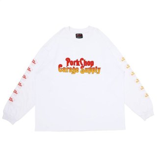 PORKCHOP/ROUNDED L/S TEE/WHITE
