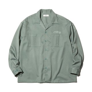 RADIALL/MONTE CARLO-OPEN COLLARED SHIRT L/S/ICE GREEN