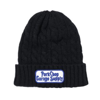 PORKCHOP/ROUNDED KNIT CAP/BLACK