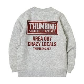 THUMBING/FRAME C/N SWEAT/KIDS/GRAY