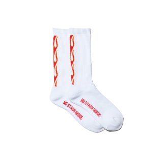 RADIALL/FLAMES-1 PAC SOX LONG/WHITE
