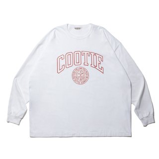 COOTIE/PRINT OVERSIZED L/S TEE (COLLEGE)/WHITE