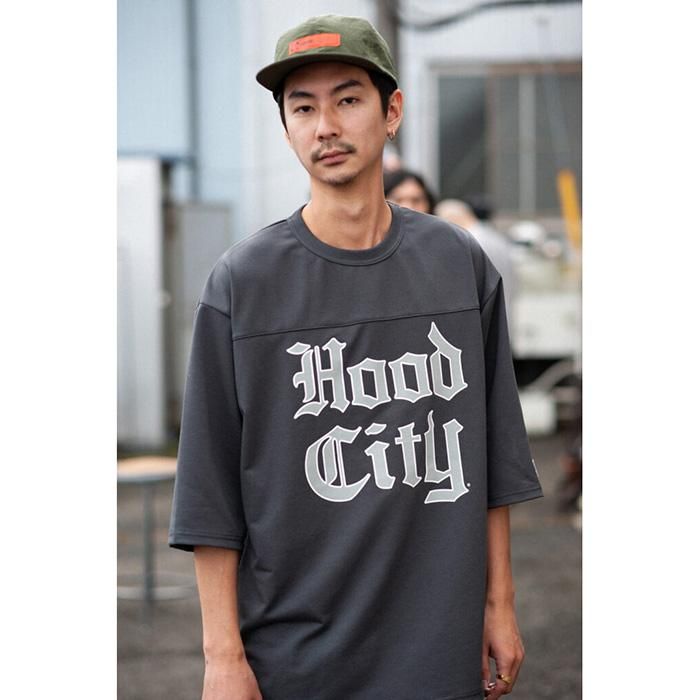 RADIALL/HOOD CITY-CREW NECK T-SHIRT 3/4 SLEEVE - THUMBING