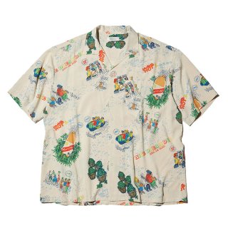 <img class='new_mark_img1' src='https://img.shop-pro.jp/img/new/icons8.gif' style='border:none;display:inline;margin:0px;padding:0px;width:auto;' />RADIALL/HOT DUB-OPEN COLLARED SHIRT S/S/IVORY