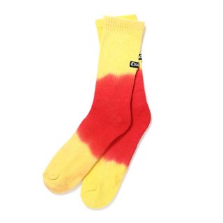 CHALLENGER/BORDER TIE DYE SOCKS/ORANGExRED