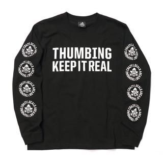 THUMBING/CIRCLE REP L/S TEE/BLACK