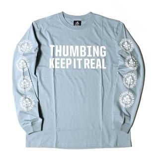 THUMBING/CIRCLE REP L/S TEE/ACID BLUE