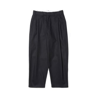 COOTIE/HARD TWISTED YARN T/C TWILL RAZA 1 TUCK TROUSERS/BLACK