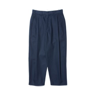 COOTIE/HARD TWISTED YARN T/C TWILL RAZA 1 TUCK TROUSERS/NAVY