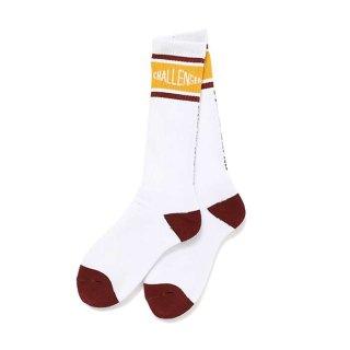 CHALLENGER/LOGO SOCKS/WHITE