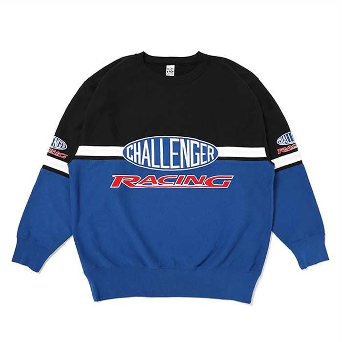 欲しいの CHALLENGER/CMC RACING コットン100%の | SWEAT/BLACK×BLUE トップス