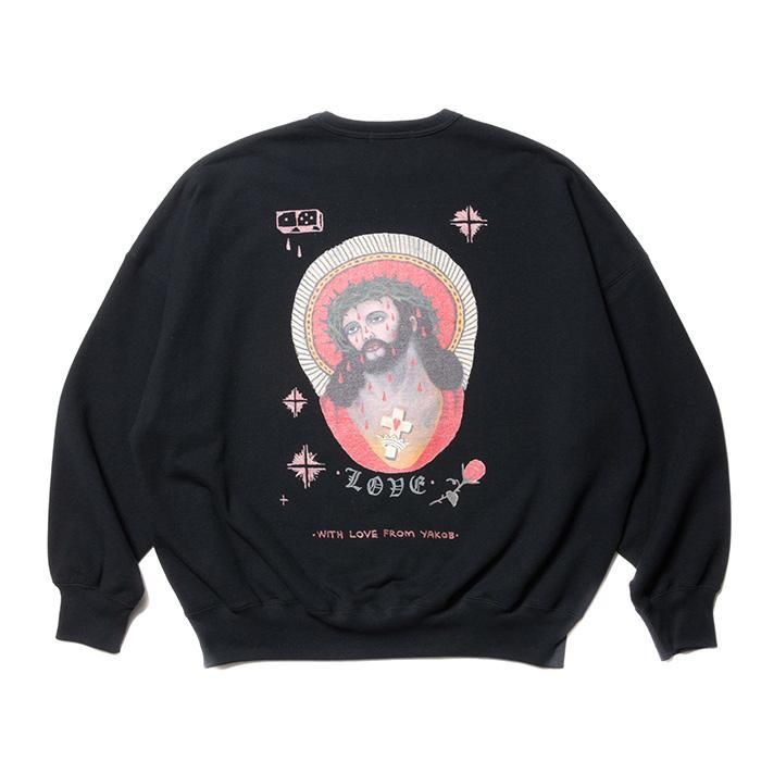 COOTIE/OPEN END YARN SWEAT CREW (JESUS)/BLACK | Jakob Morley