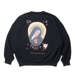 COOTIE/OPEN END YARN SWEAT CREW (MARY)/BLACK