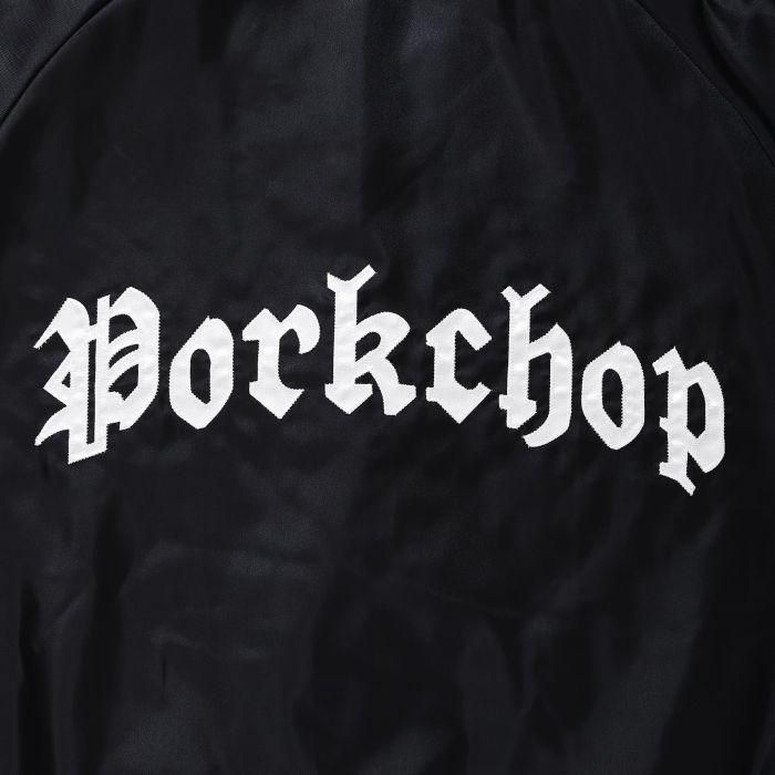 ジャケット・アウター PORK CHOP SATIN SPORTS JACKET BLACK PORK CHOP SATIN SPORTS JACKET BLACK