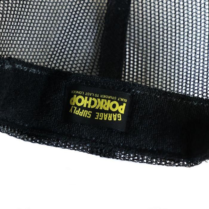 PORKCHOP/WHEEL LOGO MESH CAP/BLACK | フリーサイズのメッシュ