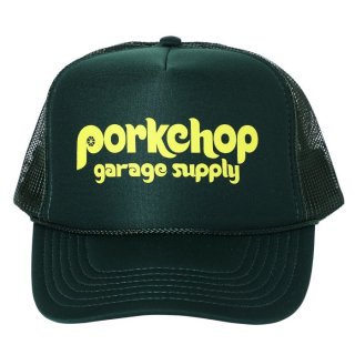 PORKCHOP/WHEEL LOGO MESH CAP/GREEN