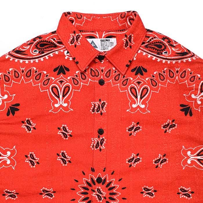 季節のおすすめ商品 CHALLENGER/L/S BANDANA 起毛したネル生地に | SHIRT/RED NEL トップス