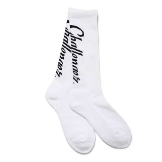 CHALLENGER/VERTICAL LOGO SOCKS/WHITE