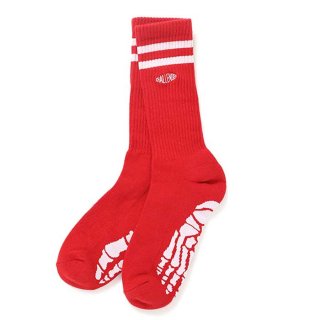 CHALLENGER/SKULL FOOT SOCKS/RED