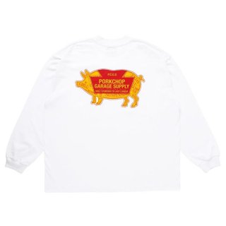 <img class='new_mark_img1' src='https://img.shop-pro.jp/img/new/icons8.gif' style='border:none;display:inline;margin:0px;padding:0px;width:auto;' />PORKCHOP/LOGO PORK L/S TEE/WHITE