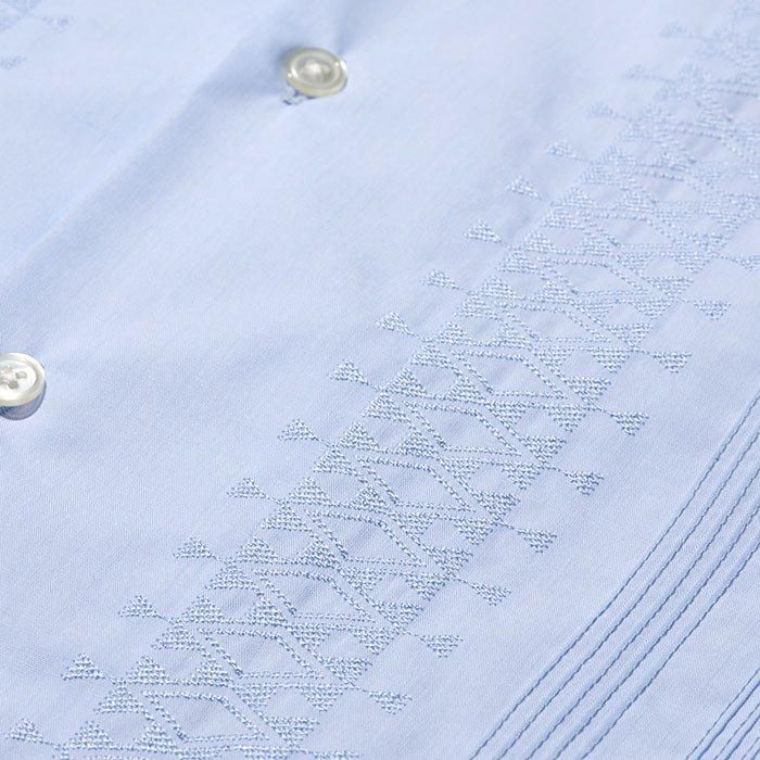 RADIALL CUBA-OPEN COLLARED SHIRT S/S BLUE | キューバシャツ