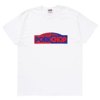 PORKCHOP/24 BLOCK LOGO TEE/WHITE