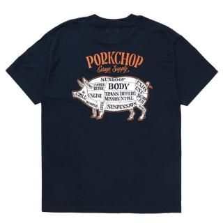 PORKCHOP/PORK BACK TEE | 赤×黒 - THUMBING ONLOINE STORE