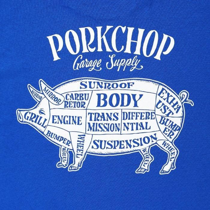 PORKCHOP/PORK BACK TEE | ロイヤル×ホワイト - THUMBING PORKCHOP/PORK BACK TEE | ロイヤル×ホワイト - THUMBING