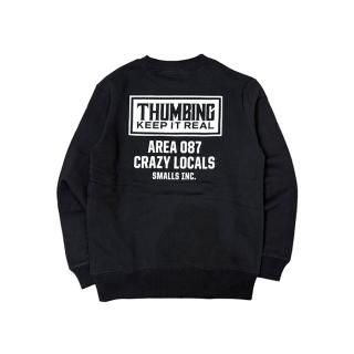 THUMBING/FRAME C/N SWEAT/KIDS/BLACK