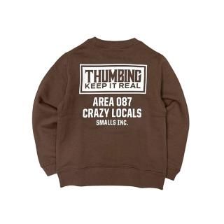 THUMBING/FRAME C/N SWEAT/KIDS/BROWN