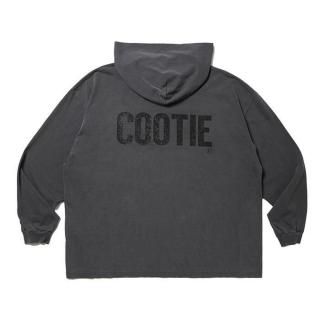 COOTIE/PIGMENT DYED L/S HOODED TEE/BLACK