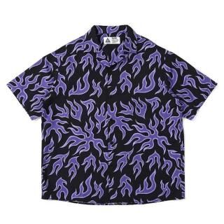 CHALLENGER/S/S FIRE SHIRT/PURPLEBLACK