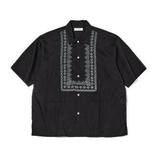 RADIALL/NATIVE LEI-OPEN COLLARED SHIRT S/S/BLACK