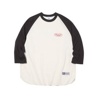 RADIALL/OVAL-CREW NECK RAGLAN SHIRT 3Q/S/WHITE