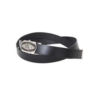 CHALLENGER/LOGO LEATHER BELT/BLACK